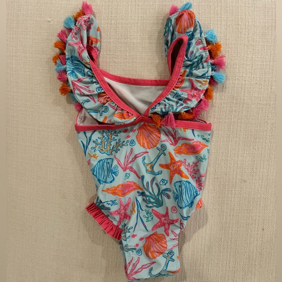 Mud Pie | Toddler Girls Ruffle Swimsuit - Picture 4 of 4
